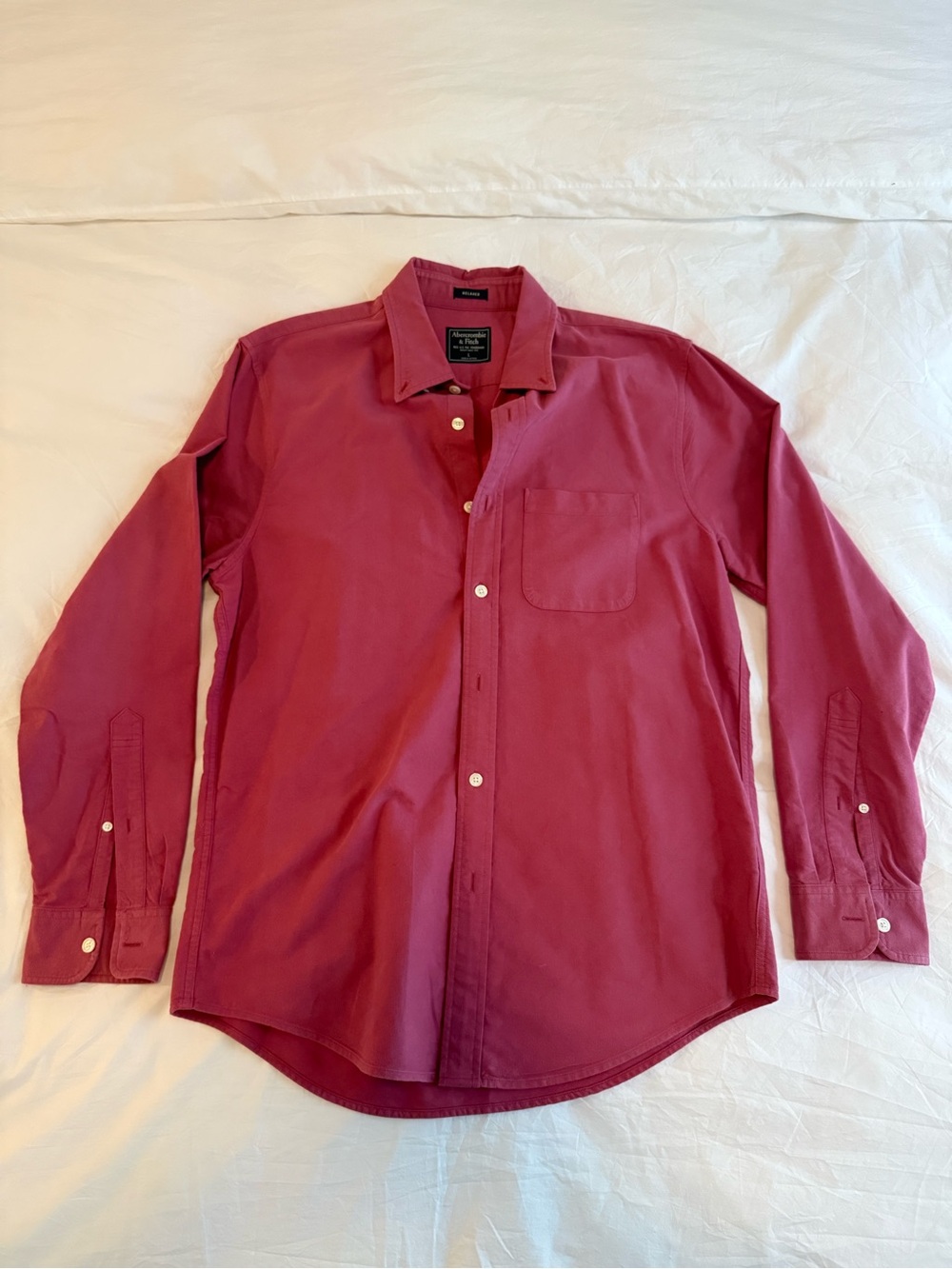 Abercrombie & Fitch Men's Button-Down Shirt in Red